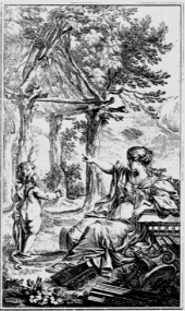 17 Urhütte, Stich von Ch. Eisen für die 2. Aufl. von Marc-Antoine Laugier